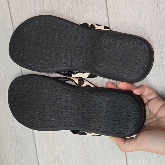 Vionic Women Selena w Orthaheel Thong Leather Hair Sandals Slide shoes sz 8 - Picture 9 of 9